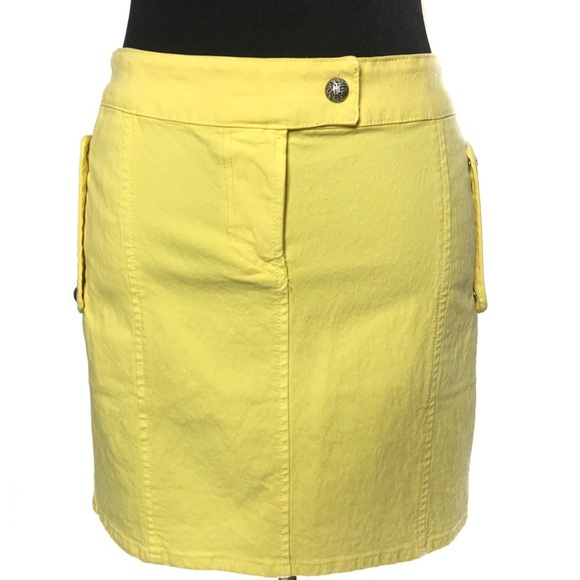 Versace Chartreuse Mini Skirt - Picture 2 of 8